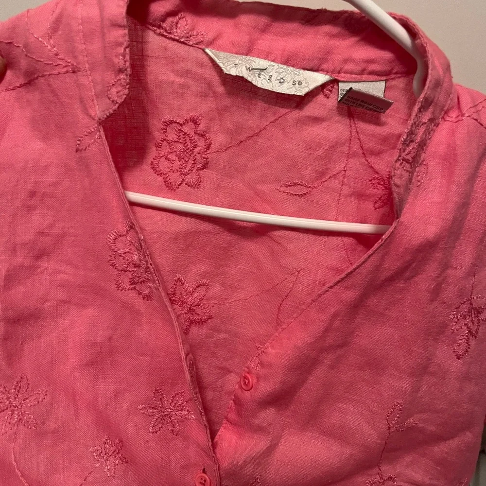 Linen embroidered button down - Picture 2 of 3
